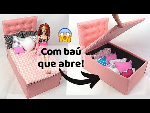 DIY cama box de casal para boneca Barbie, de caixa de sapato (super fácil)  Pricity