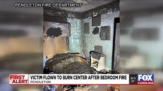 Victim flown to burn center after bedroom fire in Pendleton, officials say