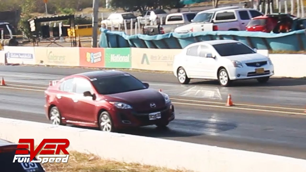 Sentra 🆚 Mazda 3 🆚 Jetta | Drag Races | 17 seg, válida 1 #piques 1/4 de ...