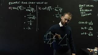 Exact values of reciprocal trigonometric functions