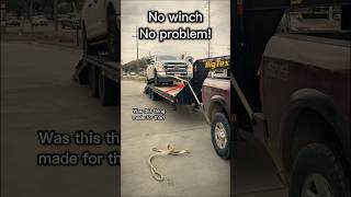 No winch, no problem. Loading pickup truck. #trucking #truckdriver
