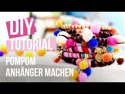 DIY Tutorial: Pompom Anhänger machen - 2 Techniken 