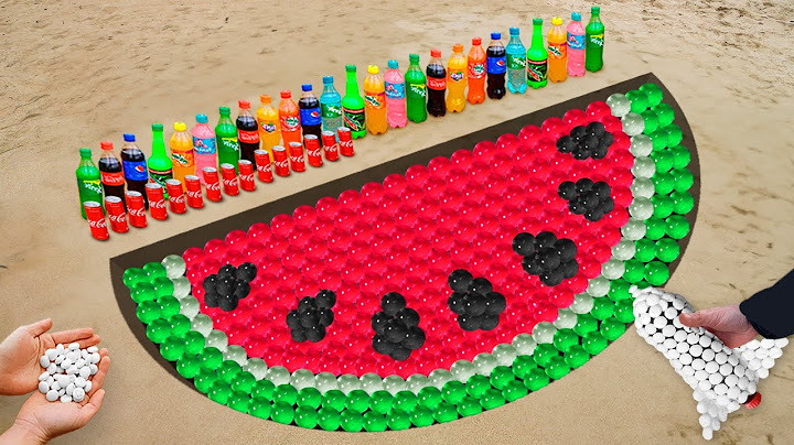 Giant Watermelon Logo with Coca Cola, Mentos and Water Beads Underground