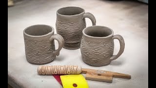 Three Variations on Making a Simple Cylindrical Slab Cup With Three Different Handles