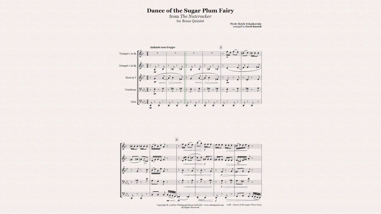 Nutcracker Sugar Plum Fairy Brass Quintet YouTube