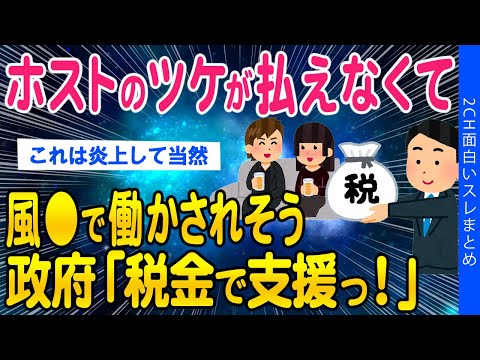 【2ch闇深いスレ】ホスト狂で●俗で働く事に政府さん税金で支援します➡炎上【ゆっくり解説】