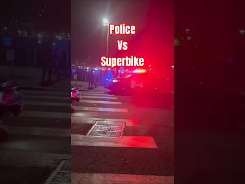 Police vs. Superbike, who is going to win here? please do not break traffic rules #cops #biker