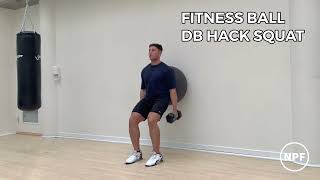 FITNESS BALL DB HACK SQUAT