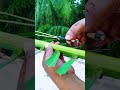 Making a DIY toy gun from a banana leaf stalk. 🏹 #HandmadeToys#shortvideo#diy #bamboo