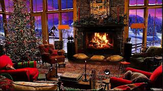 Muntain house winter ambience with crackling fireplace sound  Sound for relaxation, sleep, focus
