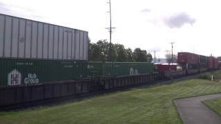 UP 8149 Leads A Stack Train @ Old Town Tacoma, WA w Canon HF11