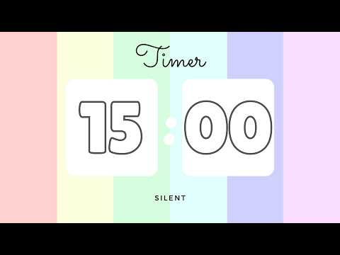  15 Minutes Silent Timer with Cute Ending Alarm | Pastel Rainbow Timer