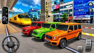 Golden Bullet Train Meets 3 G-Wagons! 🚆💥 Crazy Driving Gameplay | 3D Driving Class screenshot 1