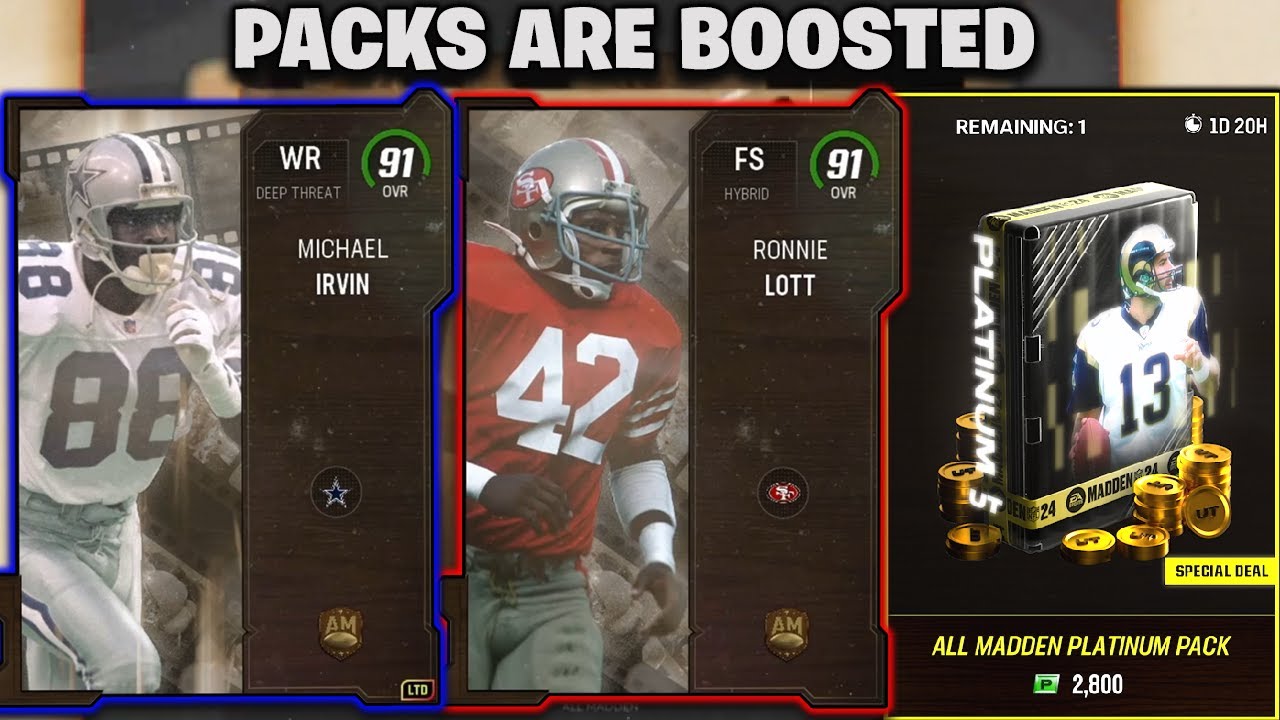 PACK ODDS BOOST! INSANE PACK OPENING FOR ALL MADDEN MICHAEL IRVIN!