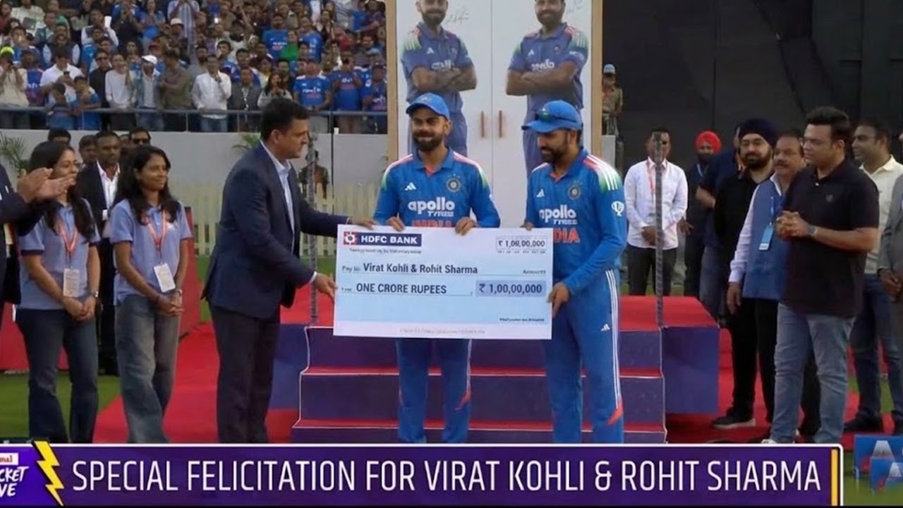 Viral Video : BCCI Honors Virat & Rohit with ₹1 Crore Cash Prize | ind vs nz