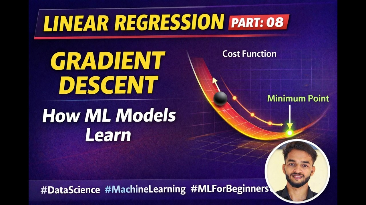 Linear Regression Part: 08 | How Gradient Descent Finds the Best Model ...
