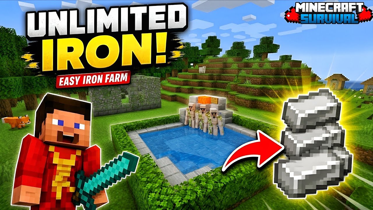 I Built The Easiest Iron Farm in Minecraft Survival - YouTube