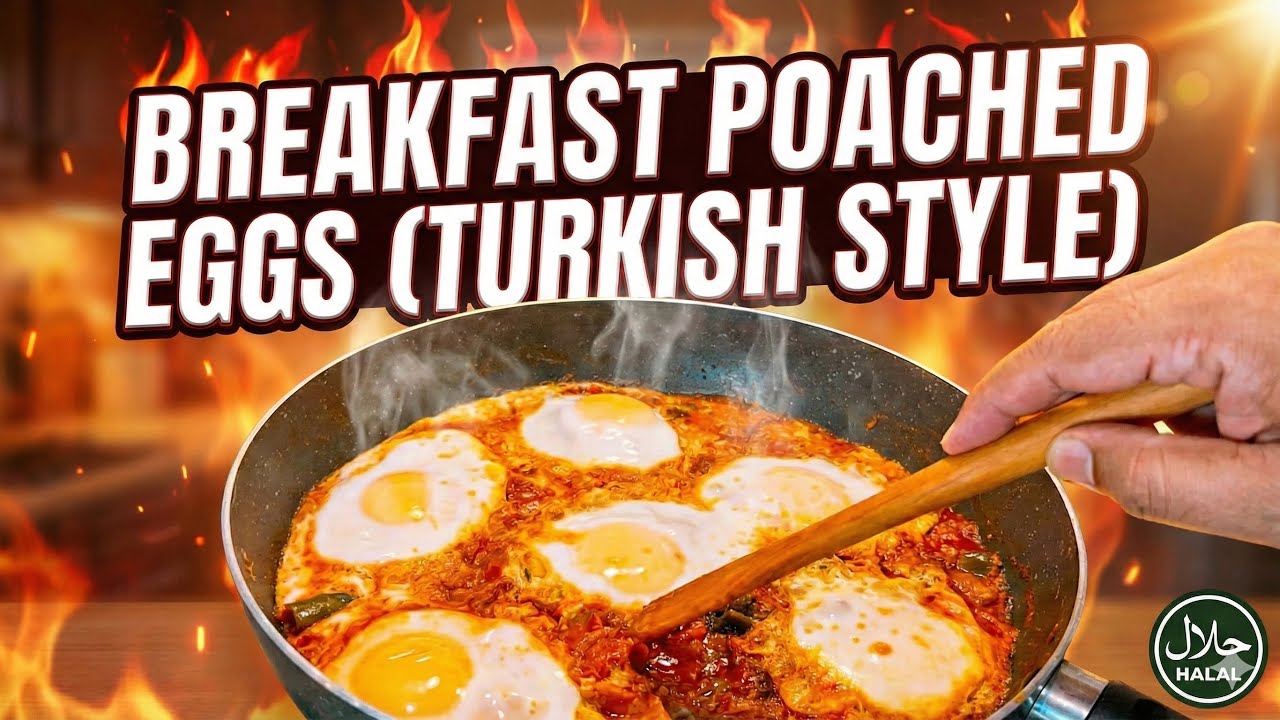 BIG BREAKFAST Turkish Style Poached Eggs + Halal Turkey Sausages