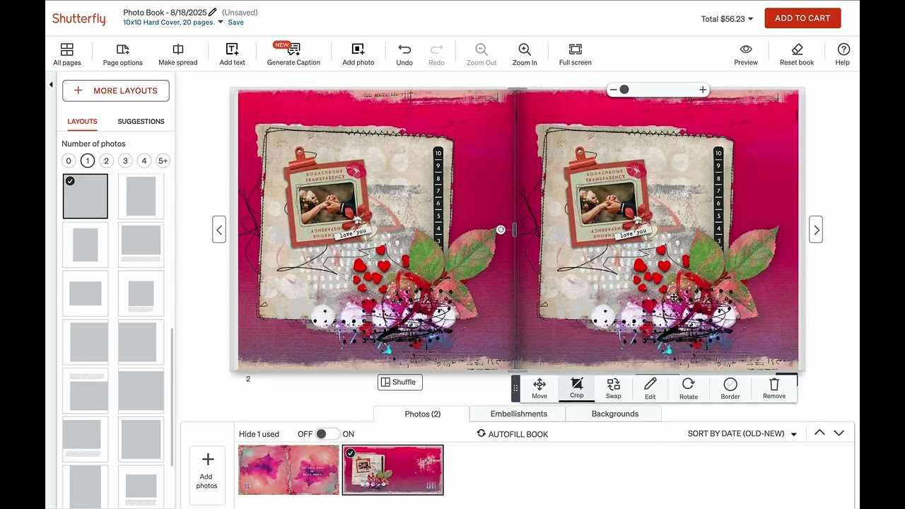 How to Insert Bella Amore Artwork Into Shutterfly Albums