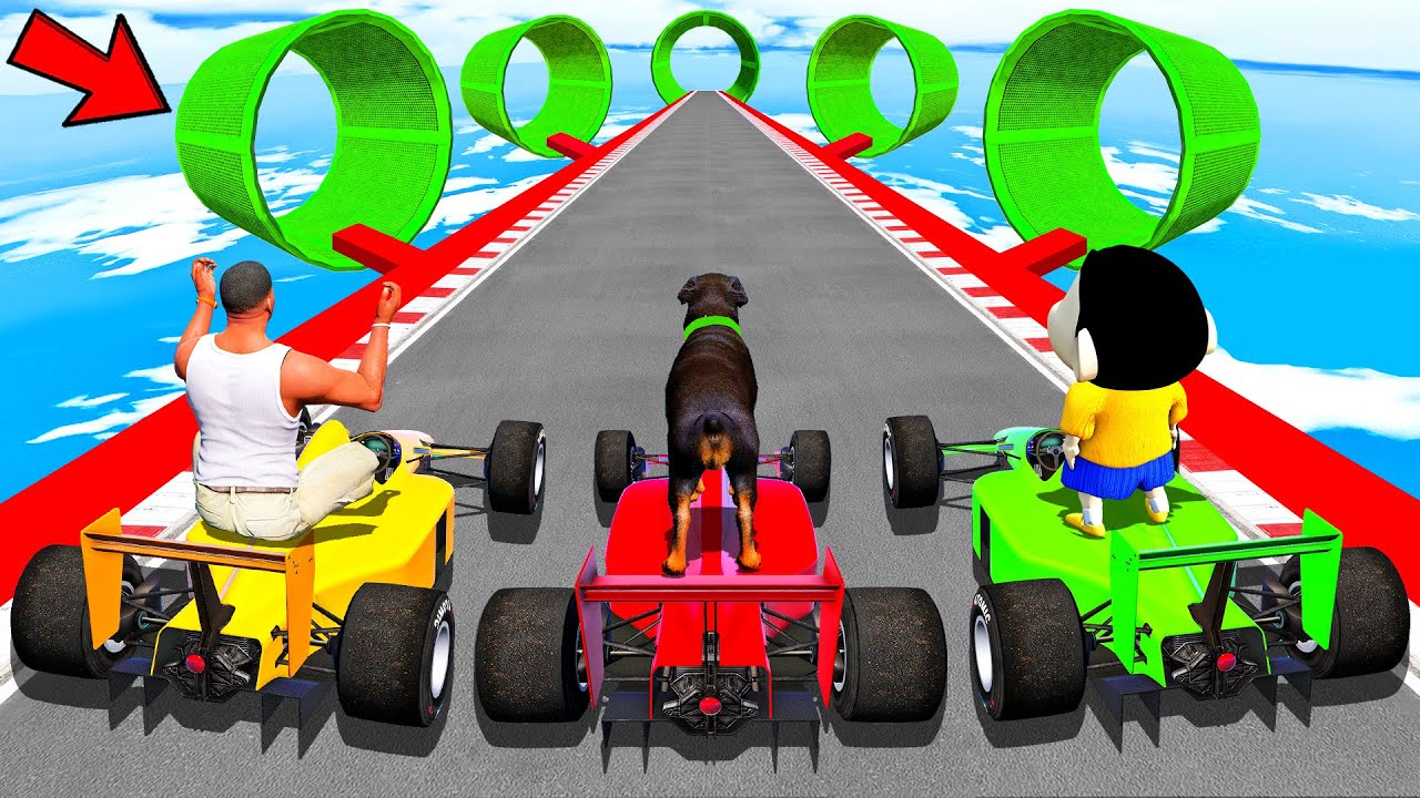 SHINCHAN AND FRANKLIN TRIED THE IMPOSSIBLE MEGA RAMP ROAD TUBE PARKOUR ...