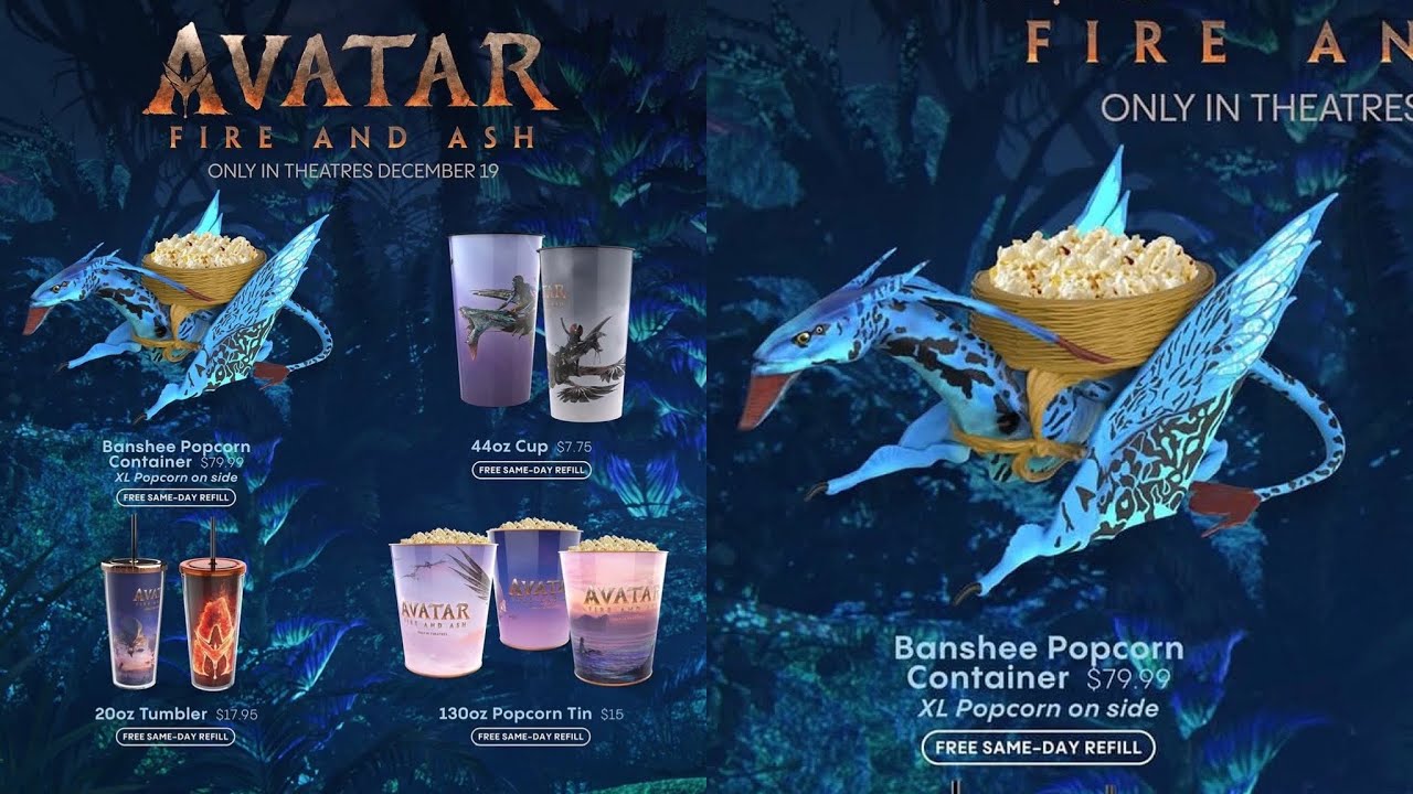 New Avatar Fire & Ash Popcorn Buckets merchandise revealed by