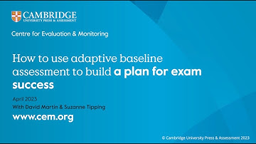 How to use adaptive baseline assessment to build a plan for exam success