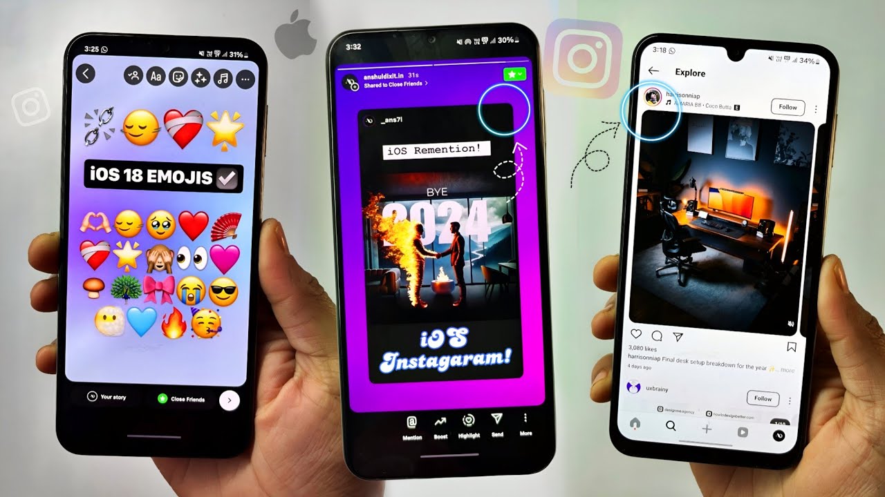 New iOS Instagram For Android 2025 🍎| iOS 18 EMOJIS + Round Edge iPhone Story On Android