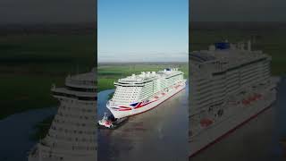 Cruise Ship On Narrow River