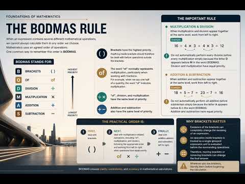 BODMAS Rule Explained | Order of Operations, Brackets & Left-to-Right Rule | Foundation Mathematics
