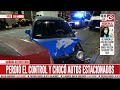 Tremendo accidente en Balvanera: perdió el control y terminó chocando a varios autos estacionados
