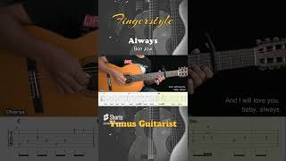Always - Bon Jovi - Fingerstyle Guitar Tutorial + TAB & Lyrics fingerstyle