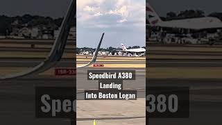 British Airways A380 Landing in Boston Logan from London Heathrow #aviation #planespotting