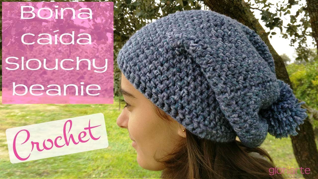 Boina caída de ganchillo. Slouchy beanie -