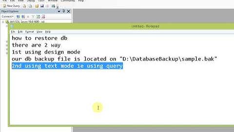 restore Database from backup file
