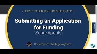 Subrecipient - Submitting Application for Funding
