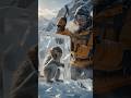 🐒❄️ Frozen Monkey Rescue! ❤️🥶 #Shorts #Rescue #ViralVideo #AIVideo