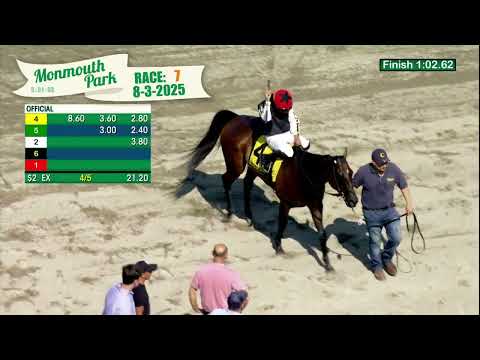 video thumbnail for MONMOUTH PARK 08-03-2025 RACE 7 THE INCREDIBLE REVENGE STAKES