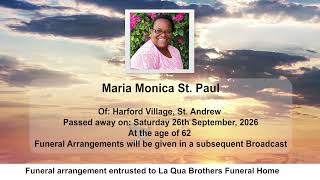MTV OBITUARIES FOR TUESDAY 29TH SEPTEMBER 2026