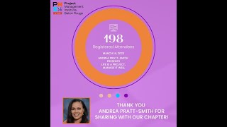Life is a Project, Manage it Well: Andrea Pratt-Smith, PMI Baton Rouge Chapter