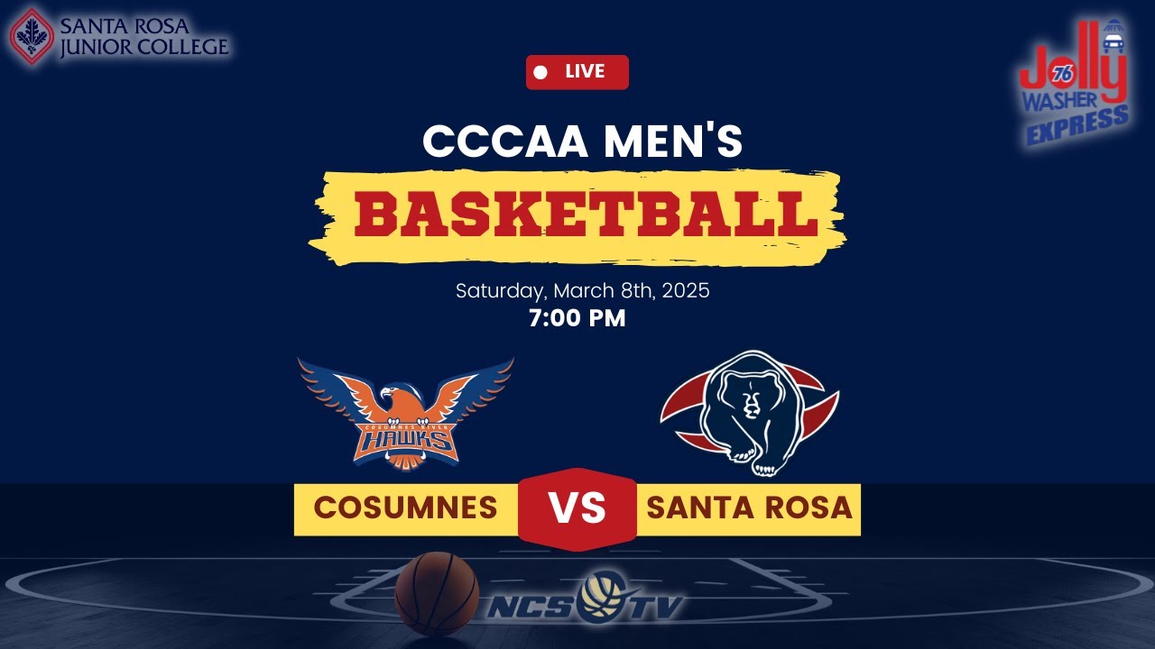 Cosumnes River vs Santa Rosa Junior College Men's Basketball LIVE 3/8 ...