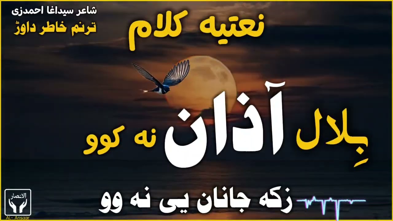 بلال اذان نه کوو زکه جانان یی نه وو // غمجن نعتیه کلام // شاعر سیدآغا احمدزۍ // اواز خاطر داوړ