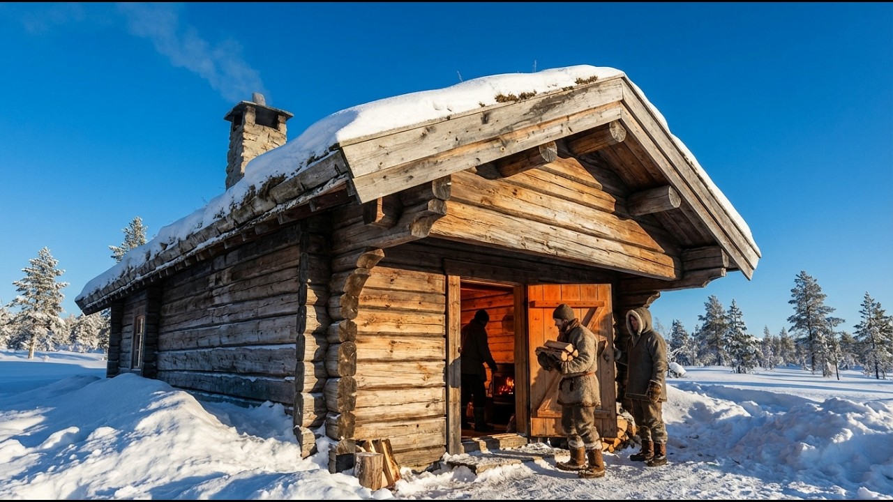 Как скандинавы строили бревенчатые дома, чтобы пережить зиму при температуре -30°F | Документальн...