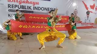 Tari Lontara Dipersembahkan Ole Siswa SD Sambueja, HUT RI 78 Tahun 2023 Tingkat kec Simbang