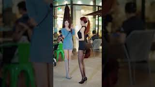 Gorgeous red hair Chinese perfect slim figure in stockings #shorts screenshot 5