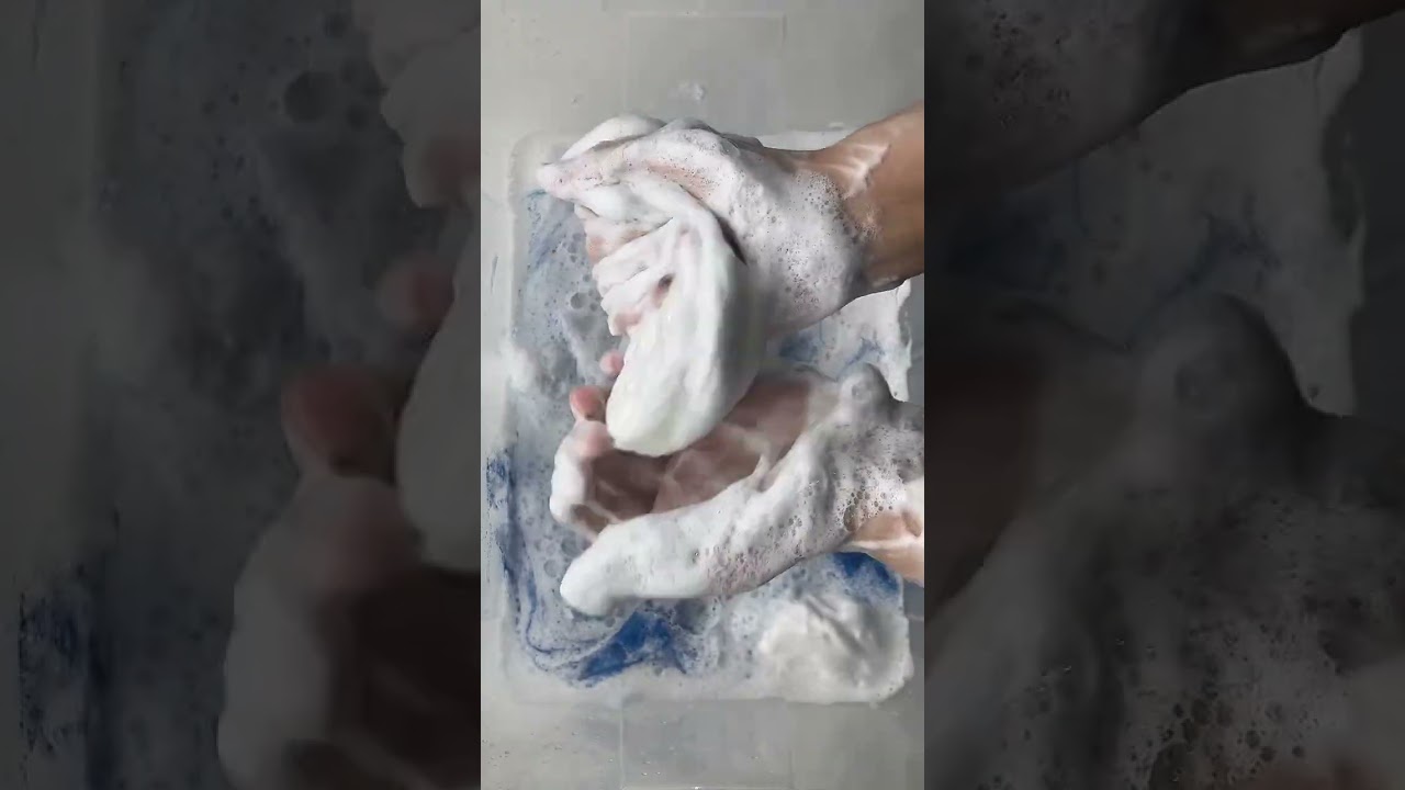 (ASMR) WASHING HANDS WITH FULL SOAP SYTICEFREACTION