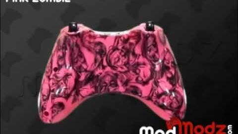 Pink Zombie Custom XBox 360 Shell - Game Controller Mod