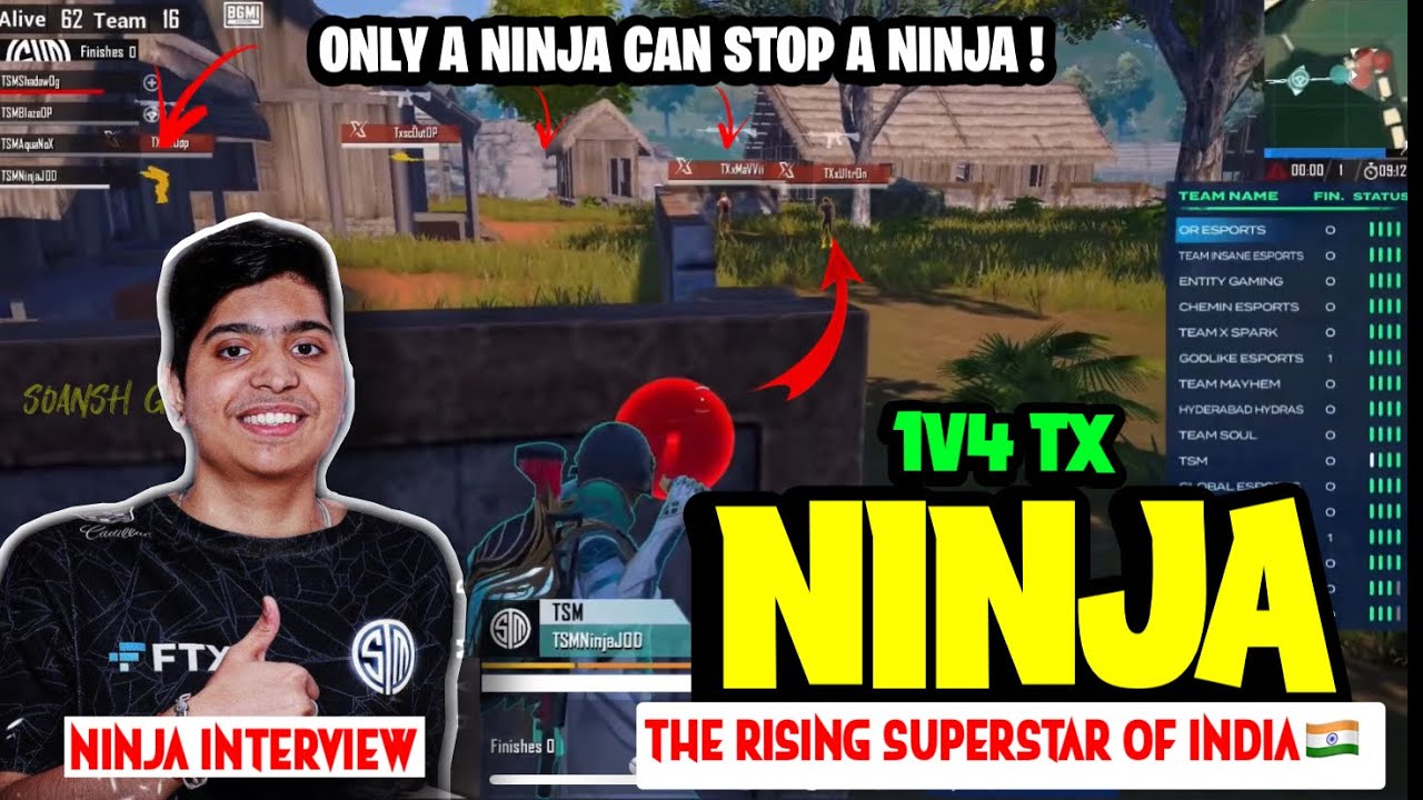 Ninja 1v4 Tx🔥| Tx vs Tsm | Ninja the rising superstar of india🇮🇳