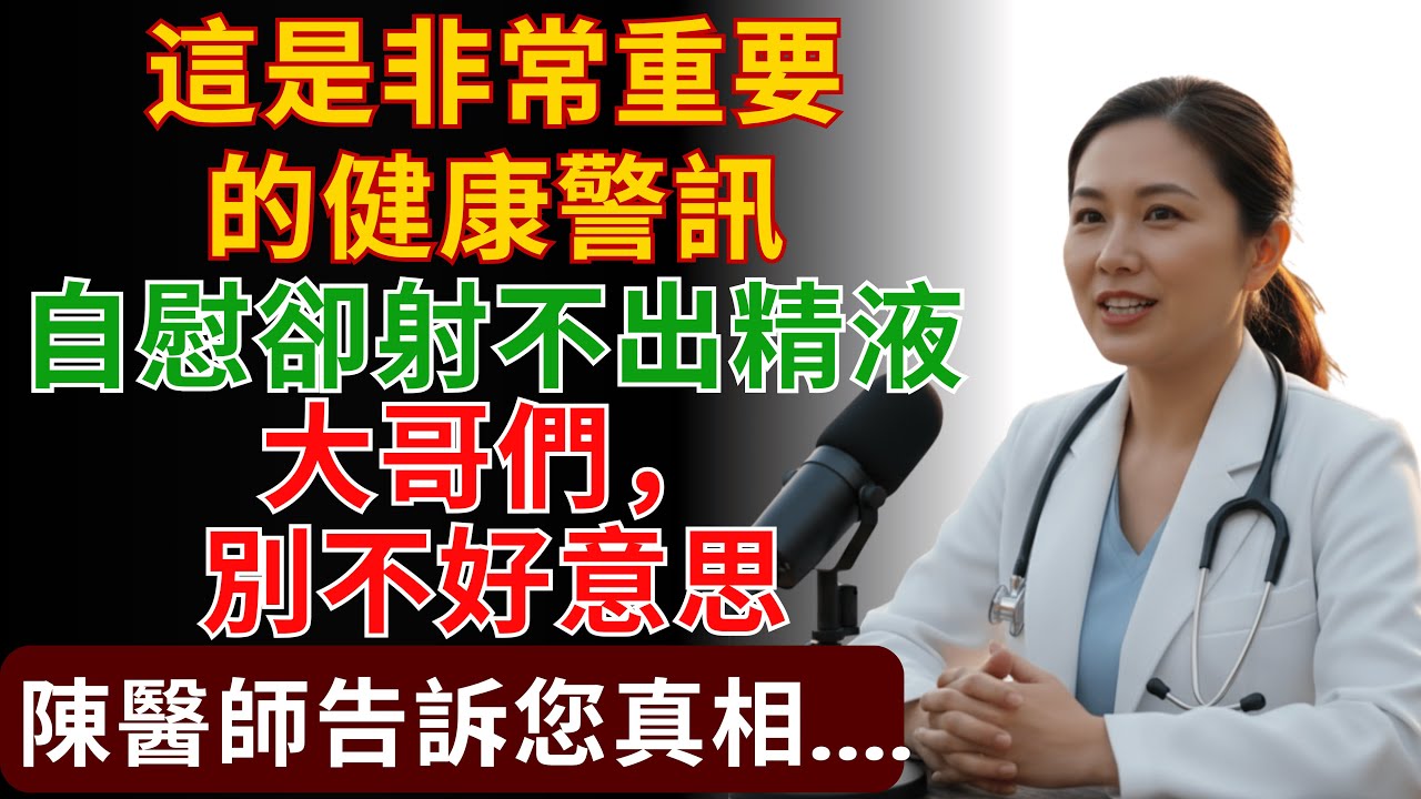 自慰卻射不出來？陳心蕾醫師：25年臨床經驗告訴您真相