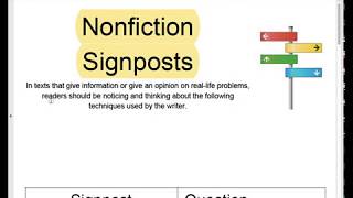 ELA 8 - Nonfiction Signposts