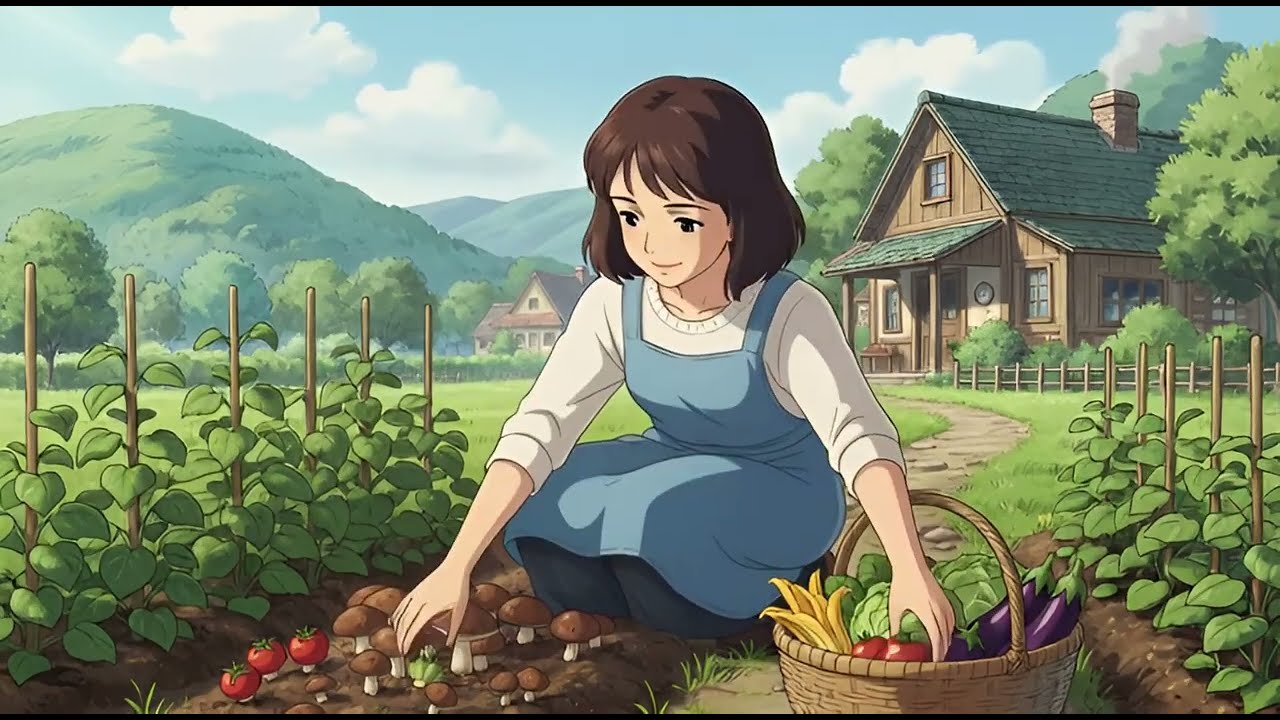 Cooking bibimbap at my countryside house |  Ghibli - style video